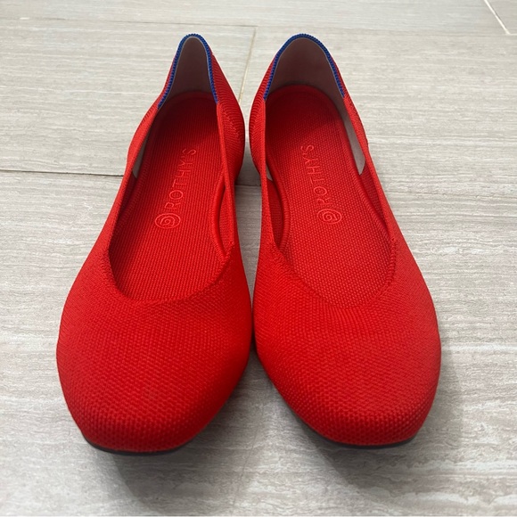 Rothy’s Womens The Square Round Toe Lollipop Red Knit Ballet Flats Slip On Sz 12 - Picture 7 of 7